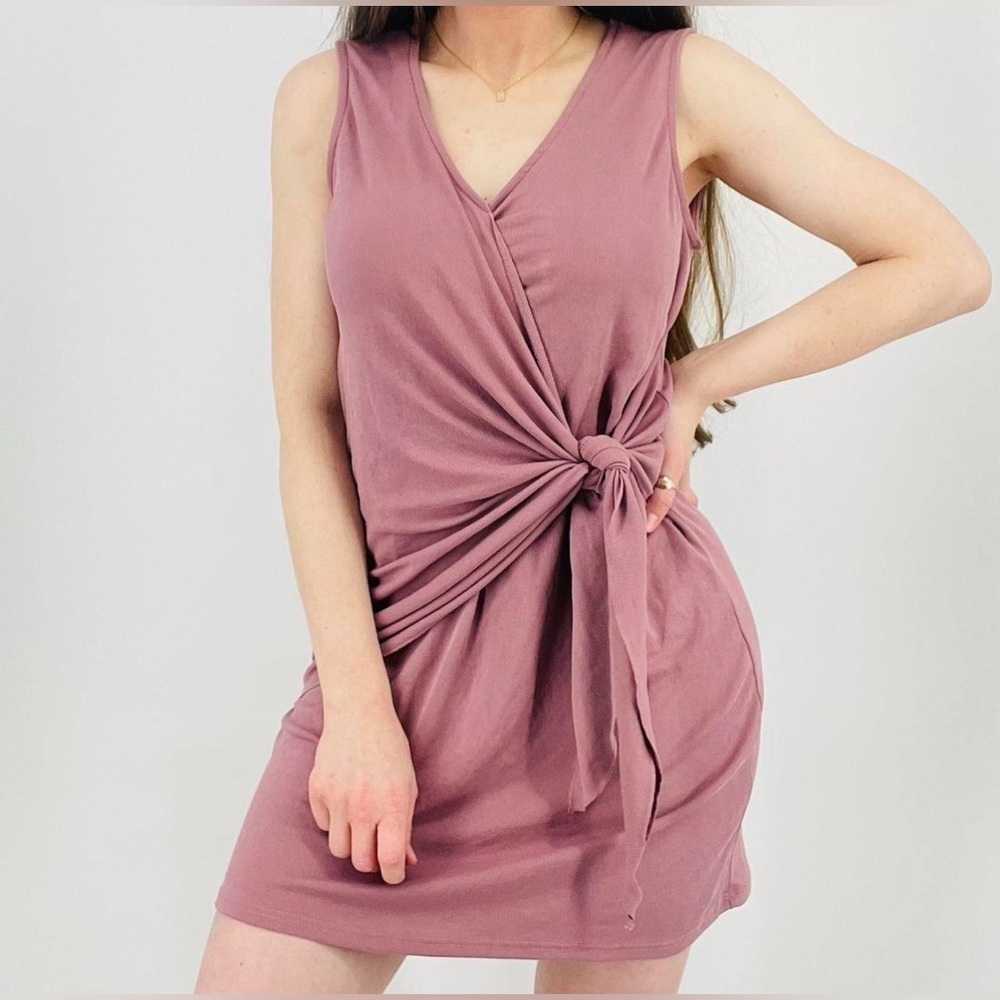 Drew Anthropology Wrap Dress Women Small Mauve Pink Soft Romantic Fairycore Boho